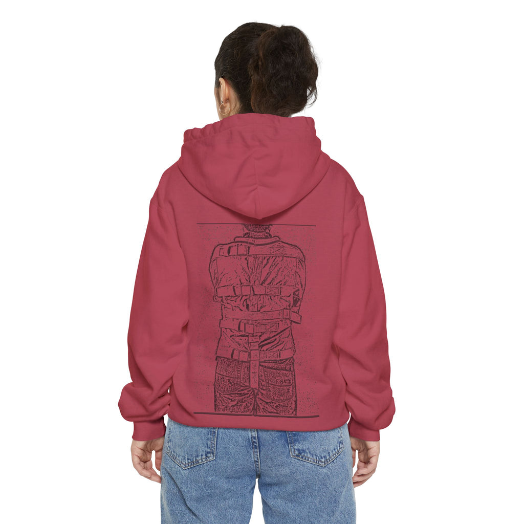 Unisex Garment-Dyed Hoodie with Strapped Design