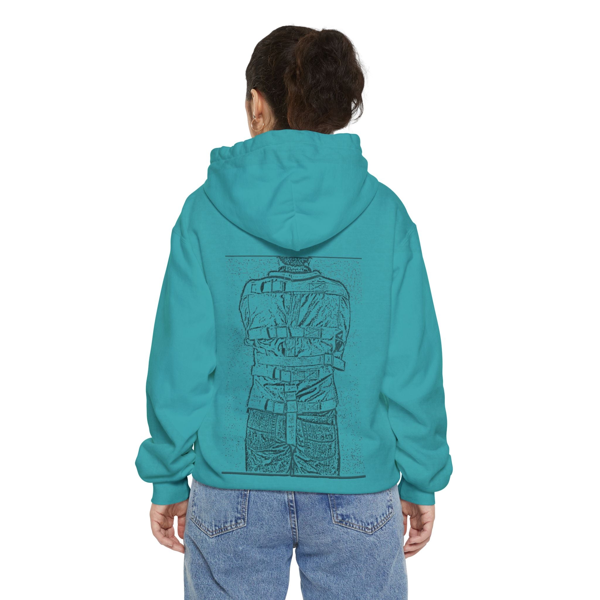Unisex Garment-Dyed Hoodie with Strapped Design