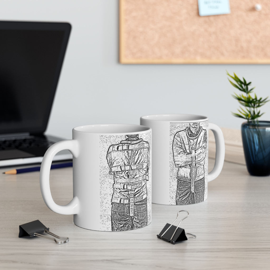 Artistic Ceramic Mug - Unique Vintage Design for Coffee Lovers