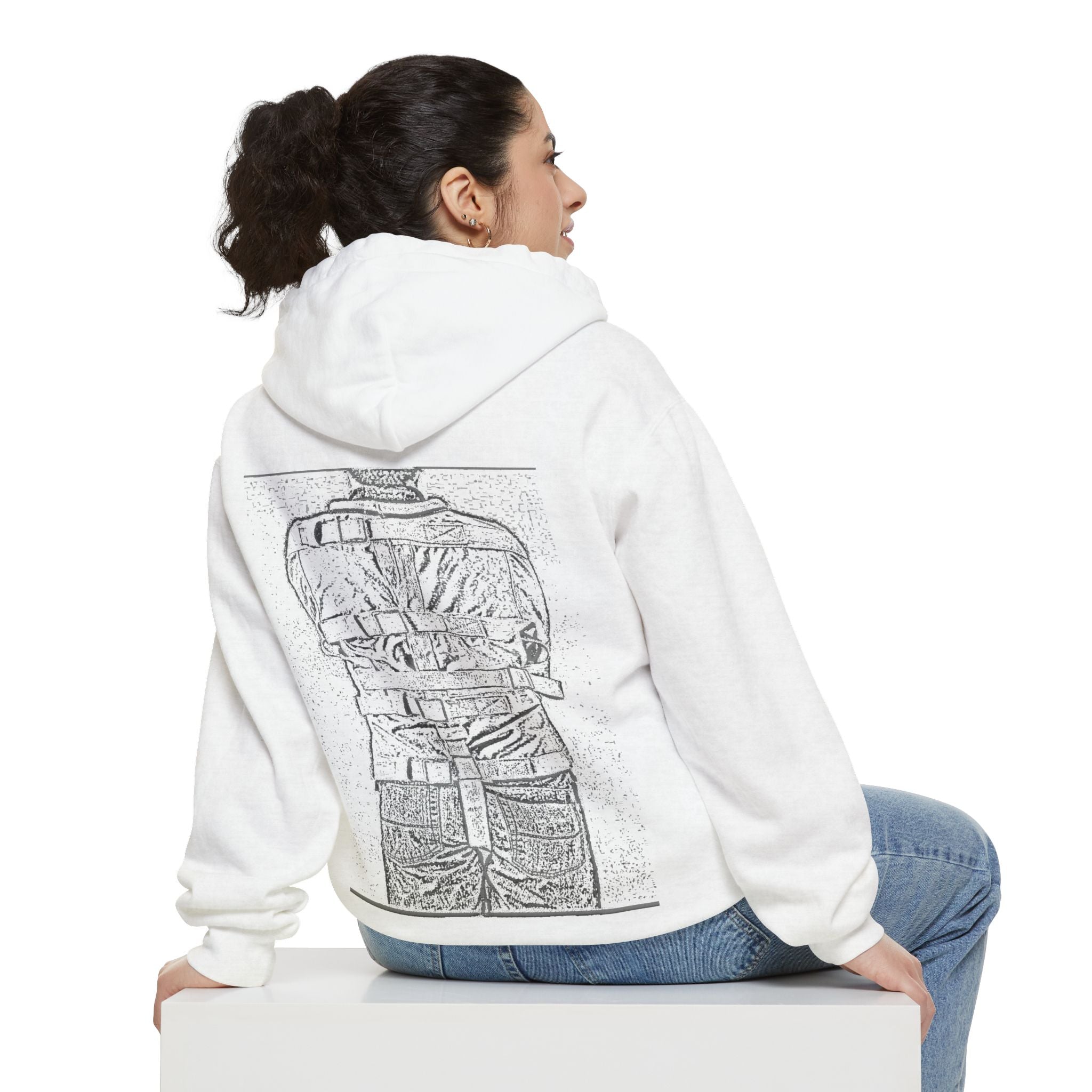 Unisex Garment-Dyed Hoodie with Strapped Design