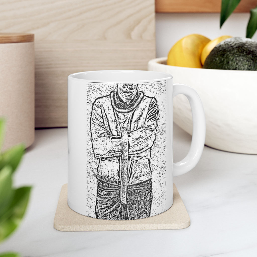 Artistic Ceramic Mug - Unique Vintage Design for Coffee Lovers